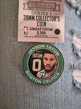 NBA Jayson Tatum Boston Celtics Green Coin Collector Pin